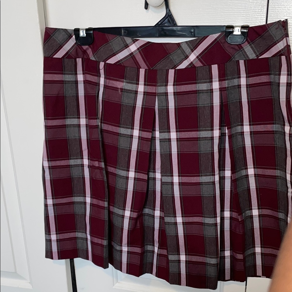 Plaid Women's Skirt in Red and Gray
